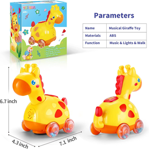 اسباب بازی زرافه چرخ دار موزیکال Yerloa Musical Giraffe Crawling_اسباب بازی